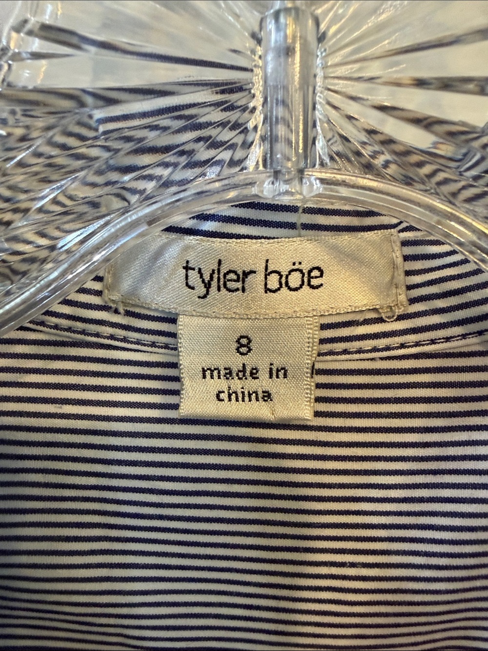 Tyler Boe Navy and White Striped Shirt - Picture 2 of 3